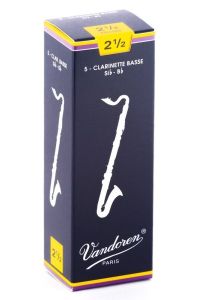 VANDOREN TRADITIONAL Bass Clarinet Reeds #2.5 - Individual, Single Reeds