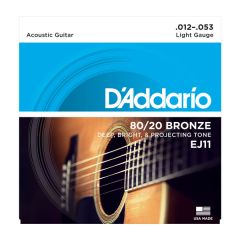 D'ADDARIO EJ11 80/20 Bronze Wound Light Gauge 6-string Acoustic Guitar String Set