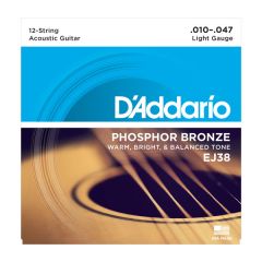 D'ADDARIO EJ38 Phosphor Bronze Round Wound 12-string/light .010-.047 String Set