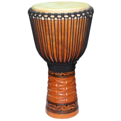 GROOVE MASTERS PERC PRO Series 60cm Wood Djembe With Diamond Carving Natural