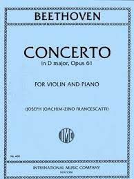 INTERNATIONAL MUSIC BEETHOVEN Violin Concerto In D Opus 61 For Violin & Piano