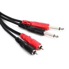 HOSA CPR201 Dual Rca - Dual 1/4-inch Cable 1m
