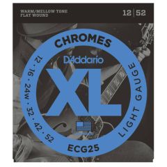 D'ADDARIO ECG25 Xl Chromes Flat Wound Light .012-.052 String Set