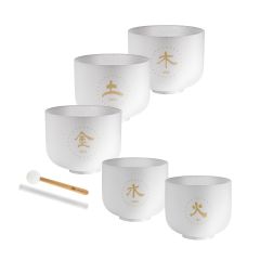 MEINL SONIC ENERGY TCM Crystal Singing Bowl Elements Set 5-piece With Mallets