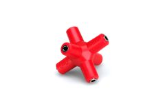 HOSA GMM-105 3.5mm 1-to-5 Knucklebones Signal Splitter (red)