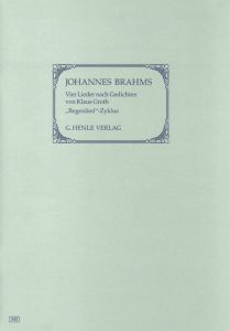 HENLE BRAHMS Four Songs With Lyrics By Klau Groth For Vocal & Piano