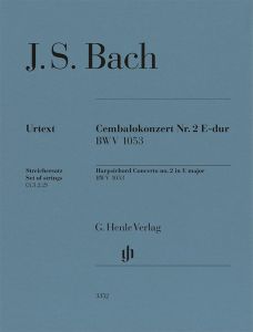 HENLE BACH Harpsichord Concerto No.2 E Major Bwv 1053 Set Of Strings