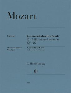 HENLE MOZART A Musical Joke K.522 For 2 Horns In F & Strings Wind Parts