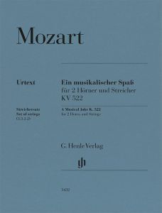 HENLE MOZART A Musical Joke K.522 For 2 Horns In F & Strings Set Of Strings