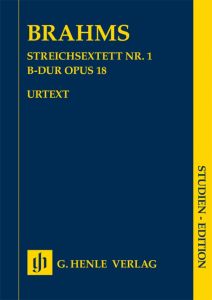 HENLE BRAHMS String Setet No.1 B Flat Major Op.18,student Edition,urtext