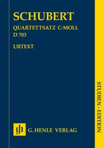 HENLE SCHUBERT String Quartet Movement In C Minor D.703 Study Score