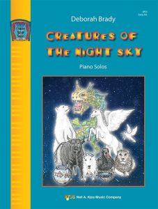 NEIL A.KJOS DEBORAH Brady Creatures Of The Night Sky For Piano Solo Early Intermediate