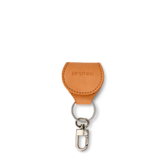 PROTEC L2CN Leather Guitar Pick / Airtag Holder Key Ring Cognac