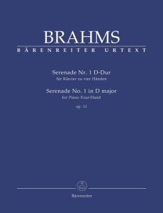 BARENREITER BRAHMS Serenade No. 1 In D Major Op.11 For 1 Piano 4 Hands
