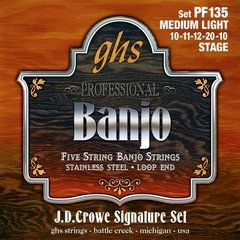 GHS PF140 J.d.crowe Signature Stainless Steel 5-string Banjo String Set