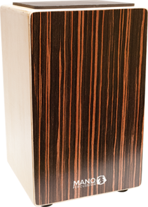 MANO PERCUSSION MP-CAJ100-ES Ebony Stripes Cajon With Foam Seat Pad & Bag