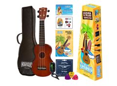 MAHALO MR1-TBR-K Rainbow Series Soprano Ukulele, Transparent Brown