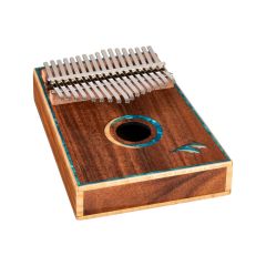 ORTEGA SOLID Acacia Wood Kalimba Lizard Rosette 17-keys C Major Tuning Dolphins Inlay