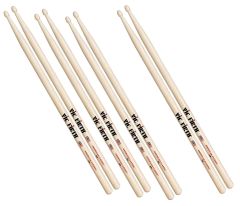 VIC FIRTH 5A American Classic Hickory Wood Tip Drumsticks 4-pairs Value Pack