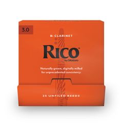 RICO BB Clarinet Reeds Strength 3.0 25-pack (individually Sealed)