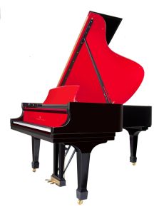 STEINWAY & SONS MODEL B 7' Grand Piano With Spirio & Special Red Pops & Sterling Finish