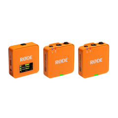 RODE WIRELESS Go 3 Orange | Dual Channel Wireless System | Rechargeable Batteries