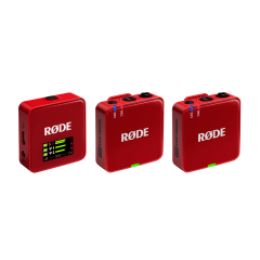 RODE WIRELESS Go 3 Red | Dual Channel Wireless System | Rechargeable Batteries