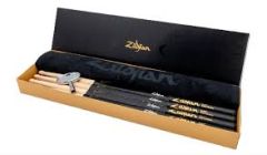 VIC FIRTH 5A Dip Black Drumsticks 4-pair With Towel & Drumkey