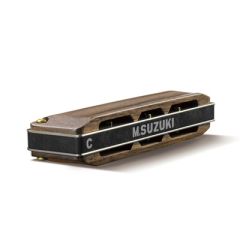 SUZUKI M-20W Manji 10-hole Harmonica With Walnut Cover Plates, Key Of C