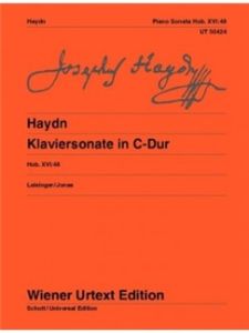 WIENER URTEXT ED HAYDN Piano Sonata In C Major Hob. Xvi:48 For Piano Solo Wiener Urtext Ed