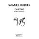 G SCHIRMER BARBER Canzone From Opus 38 For Flute