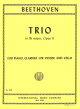 INTERNATIONAL MUSIC BEETHOVEN Ludwig Van Trio In B Flat Major Opus 11 For Piano Clarinet & Cello