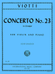 INTERNATIONAL MUSIC VIOTTI Concerto No 23 In G Major For Violin & Piano Edited By Gingold
