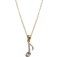 AIM GIFTS MUSIC 8th Note Necklace Gold With Crystals