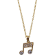 AIM GIFTS MUSIC Notes Necklace Gold With Crystals