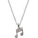 AIM GIFTS MUSIC Notes Necklace Silver With Crystals
