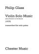 CHESTER MUSIC PHILIP Glass Violin Solo Music (from Einstein On The Beach) For Solo Guitar