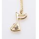 MUSIC TREASURES CO. OPEN Heart Note Gold Necklace 3/4