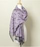 THE MUSIC GIFTS CO. PASHMINA Scarf In Lilac With Black Treble Clefs