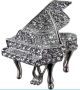 AIM GIFTS GRAND Piano Rhinestone Brooch (silver)