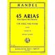 INTERNATIONAL MUSIC HANDEL 45 Arias From Operas & Oratorios Volume 3 For Low Voice & Piano
