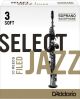 SELECT JAZZ SELECT Jazz Sop. Saxophone Reeds #3 Soft Filed (individual, Single Reed Price)