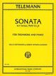INTERNATIONAL MUSIC TELEMANN Sonata In F Minor Arranged For Trombone & Piano