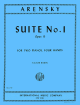 INTERNATIONAL MUSIC ANTON Arensky Suite No 1 Opus 15 For Two Pianos Four Hands