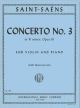 INTERNATIONAL MUSIC SAINT Saens Concerto No 3 In B- Op 61 For Violin & Piano Edited Francescatti