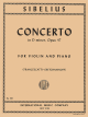 INTERNATIONAL MUSIC SIBELIUS Concerto In D Minor Opus 47 For Violin & Piano