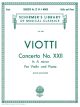 G SCHIRMER VIOTTI Concerto No.22 In A Minor Schirmer Library Of Classics Volume 443