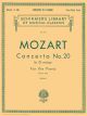 G SCHIRMER MOZART Concerto No. 20 In D Minor K.466 For The Piano
