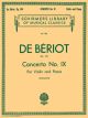 G SCHIRMER CHARLES De Beriot Concert No 9 Opus 104 For Violin & Piano