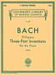 G SCHIRMER JS Bach 15 Three-part Inventions For Piano Solo Edited By Busoni